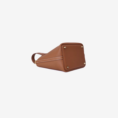  Hermès Picotin 18 in Gold Clemence Leather with Gold Hardware bottom side view