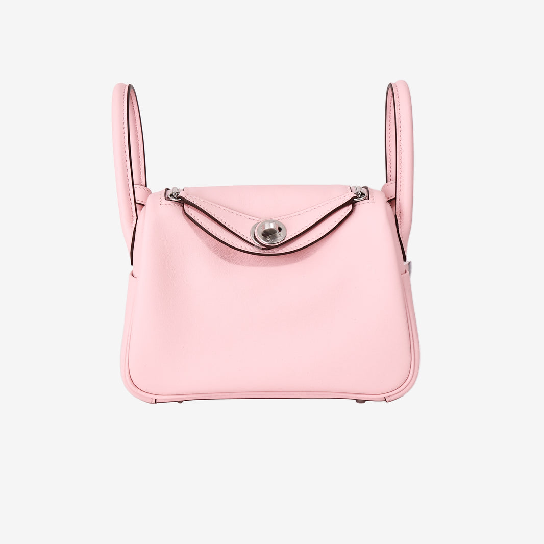 Hermès Mini Lindy in Rose Sakura Swift Calfskin with Palladium Hardware (Contact to Enquire)