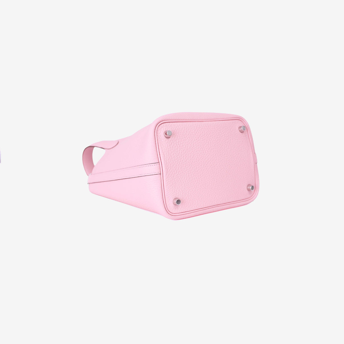 Hermès Picotin 18 in Rose Sakura Clemence Leather with Palladium Hardware bottom side view