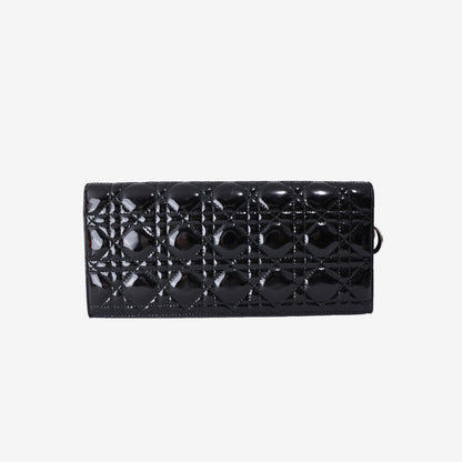 Dior Patent Clutch in Black Patent Calfskin Leather with Silver Hardware