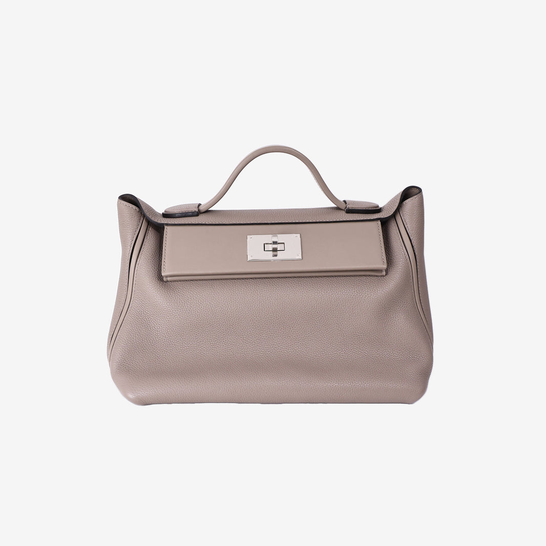 Hermès 24/24 Large Bag in Étain Togo/Swift Leather with Palladium Hardware