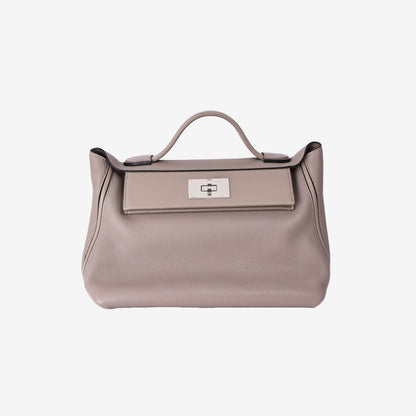 Hermès 24/24 Large Bag in Étain Togo/Swift Leather with Palladium Hardware