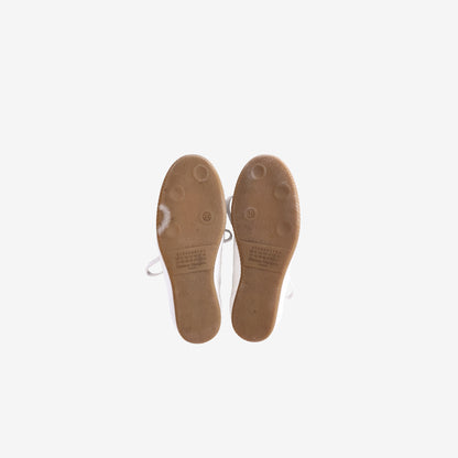 Maison Margiela Featherlight Low-Top Sneakers in White Calf Leather & Suede (Size 37)