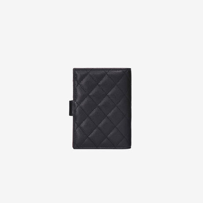 Chanel Passport Holder in Black Caviar Leather with Gold Hardware