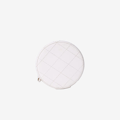 Chanel Chain &amp; Charm Vanity Case in White/Black Lambskin Leather with Gold Hardware