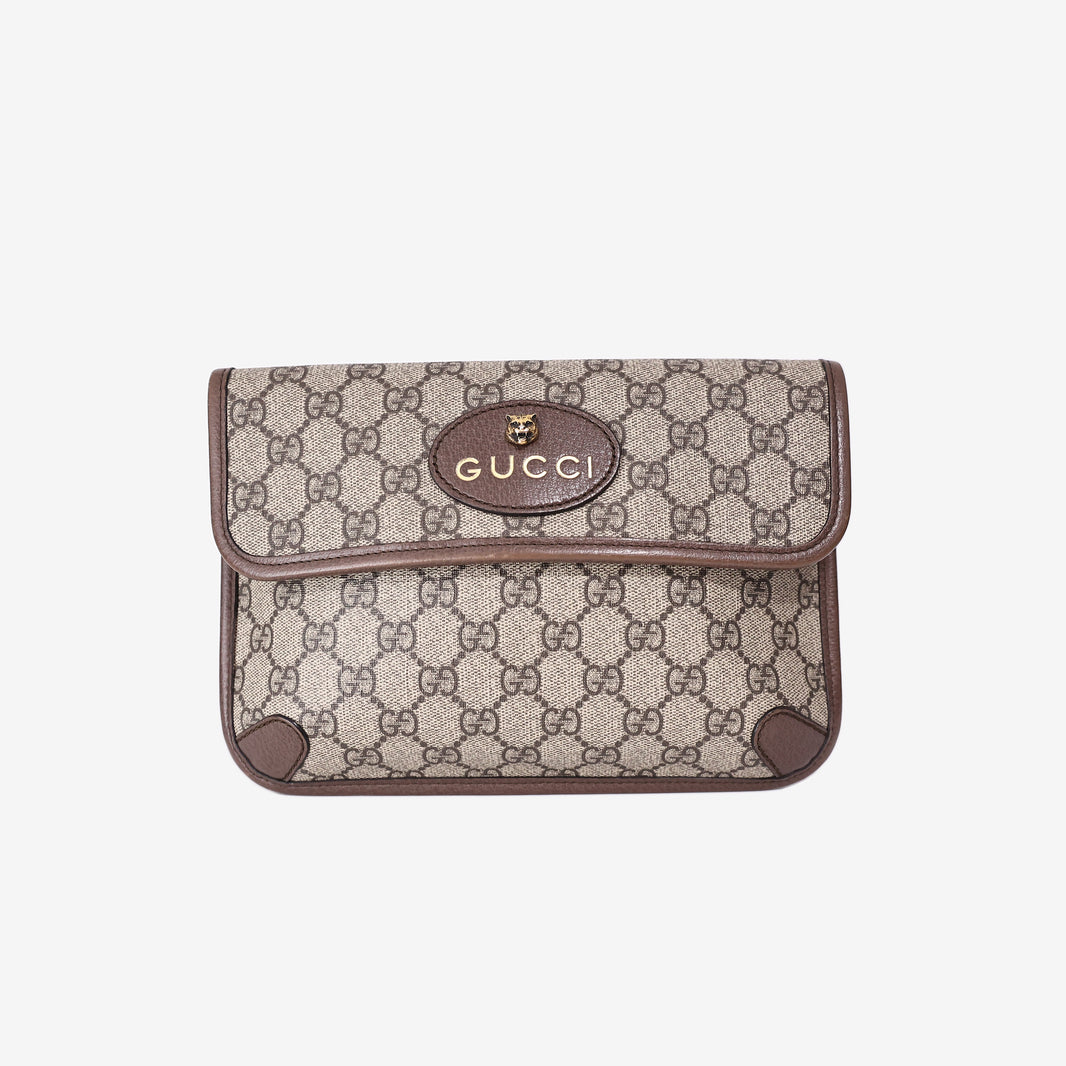 Gucci Neo Vintage Flap Belt Bag in Brown GG Coated Canvas
