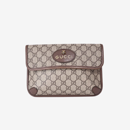 Gucci Neo Vintage Flap Belt Bag in Brown GG Coated Canvas