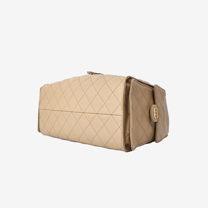 Chanel 25 Medium Hobo Bag in Camel Caviar Leather with Gold Hardware