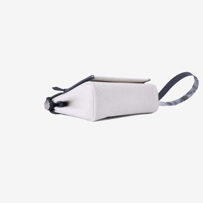 Hermès Herbag Mini in Grey Toile Canvas with Hunter Leather Trim with Palladium Hardware bottom side view