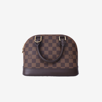 Louis Vuitton Alma BB Bag in Brown Damier Ebene Canvas with Gold Hardware