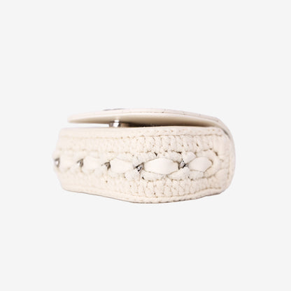 Chanel Mini Bag in White Lambskin Leather with Silver Hardware