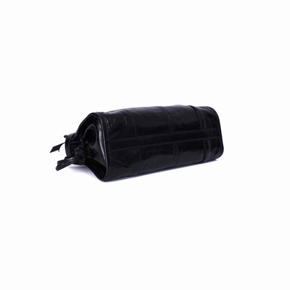 Prada Bonnie Mini Leather Top-Handle Bag in Black Calfskin Leather