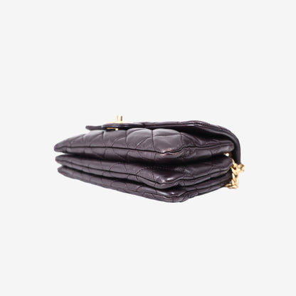 Chanel Classic Flap Bag in Brown Lambskin Leather with Gold Hardware