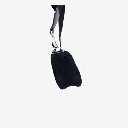 Prada Terry Cloth Triangle Bag in Black with Silver Hardware