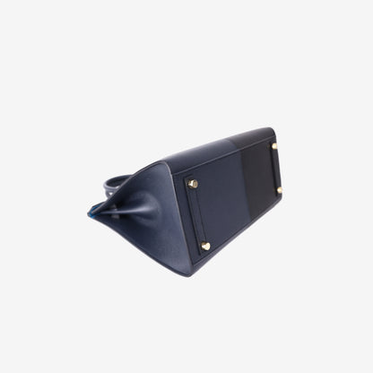 Hermès Birkin 30 Casaque in Black/Bleu Indigo/Bleu Frida Epsom Leather with Gold Hardware