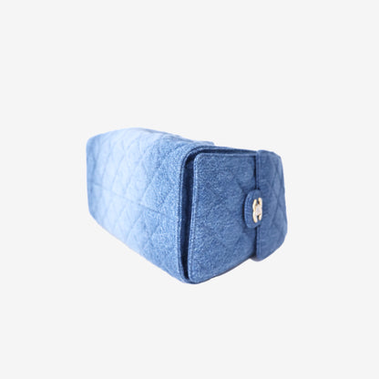 Chanel 25 Hobo Bag Small in Blue Denim with Gold Hardware