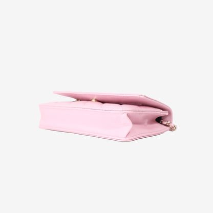 Chanel Wallet on Chain in Pink Caviar Leather with Gold Hardware