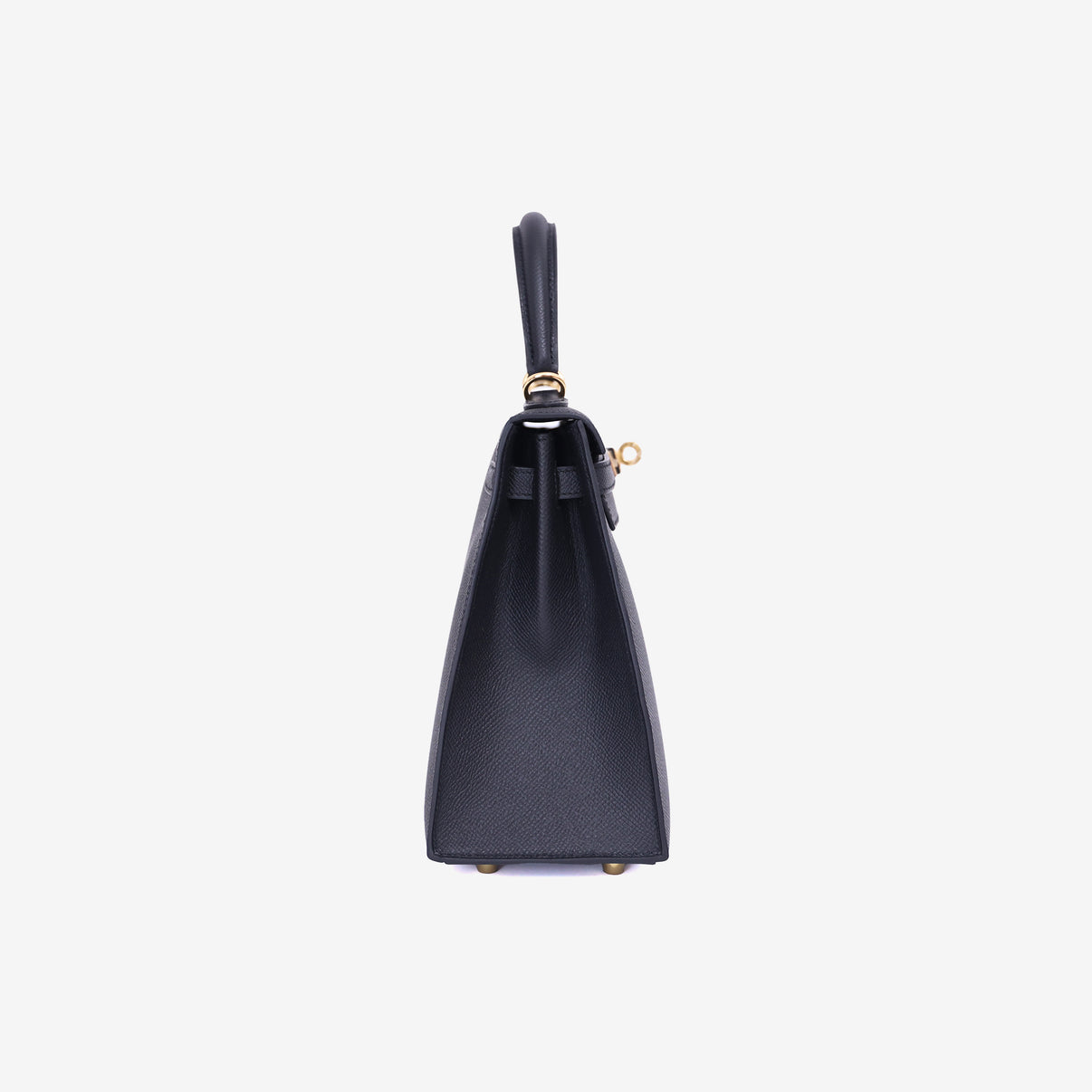Hermès Kelly 25 in Noir Epsom Leather in Gold Hardware side view