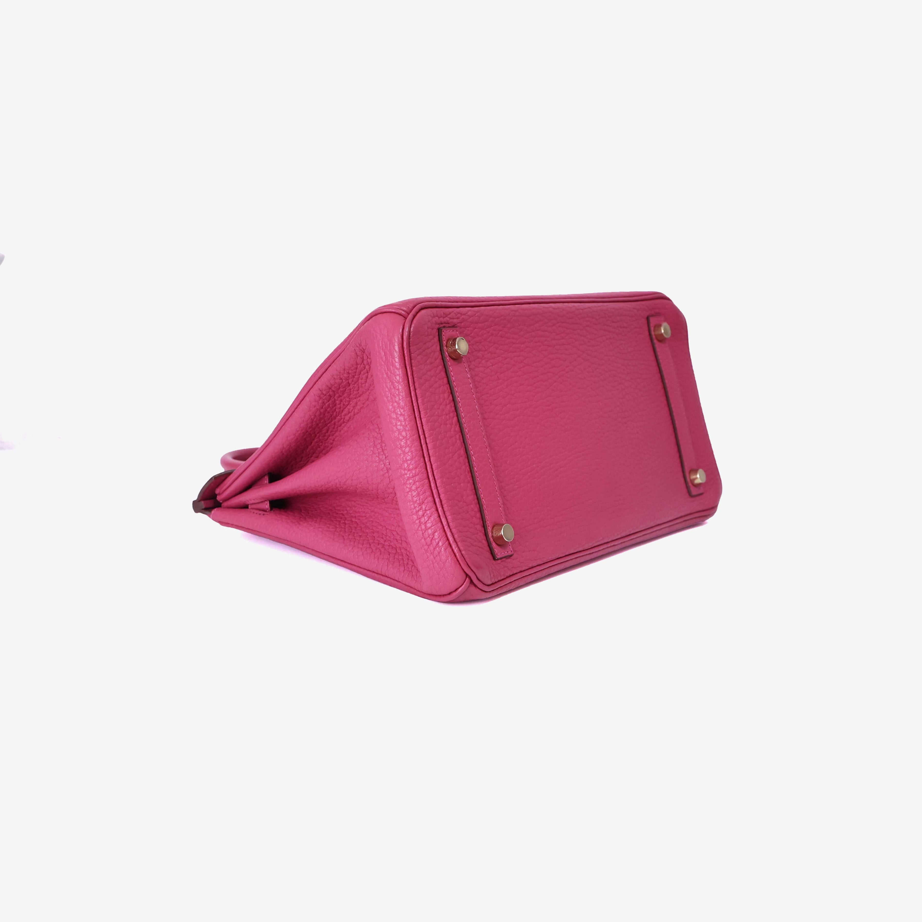 Hermès Birkin 30 in Rose Pourpre Togo Leather with Gold Hardware bottom side view
