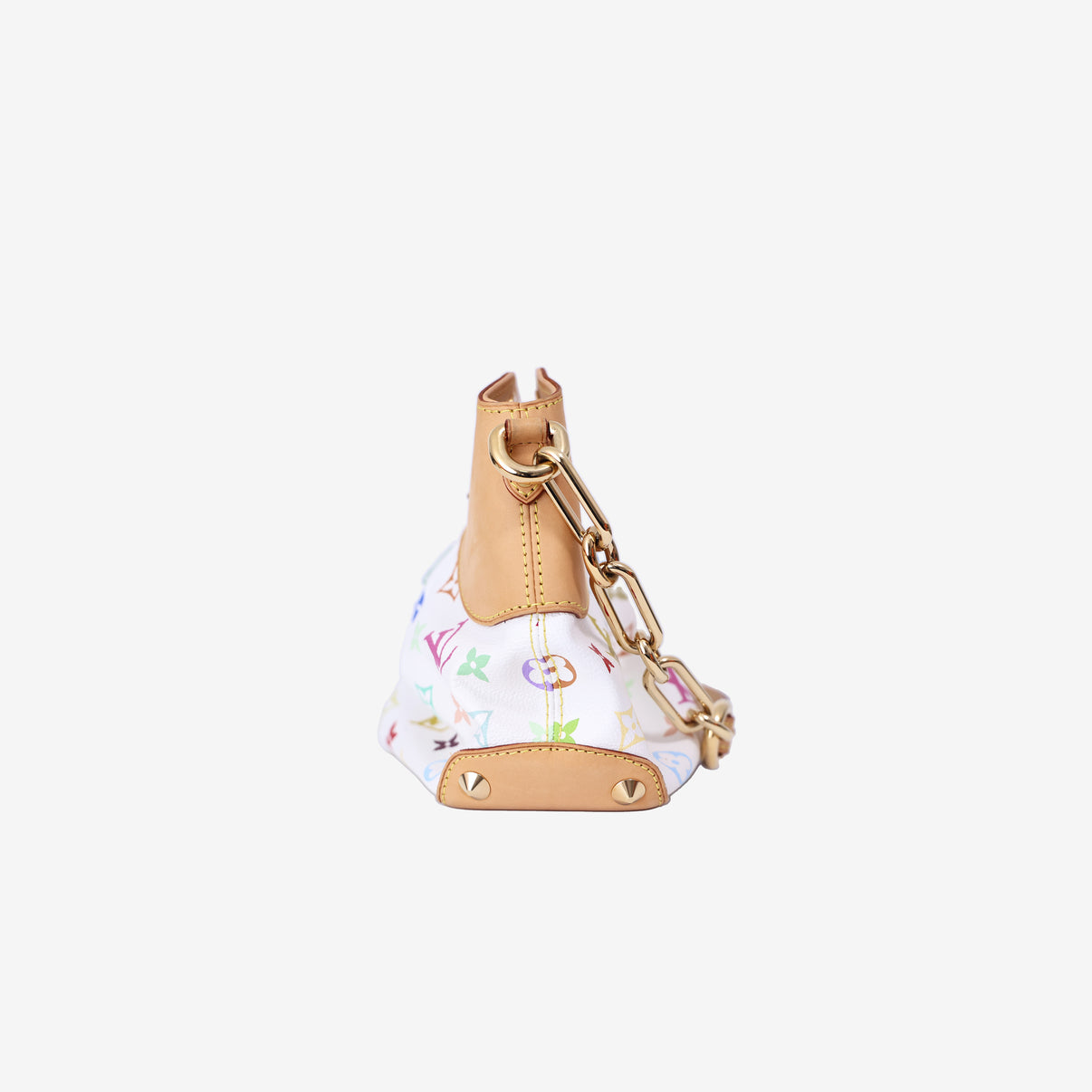 Louis Vuitton Judy Bag in White Monogram Canvas with Gold Hardware side view