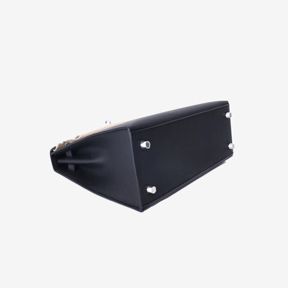 Hermès Kelly 25 in Noir Epsom Leather with Palladium-Plated Hardware