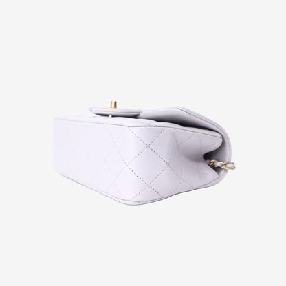 Chanel Top Handle Bag in Grey Lambskin with Gold Hardware