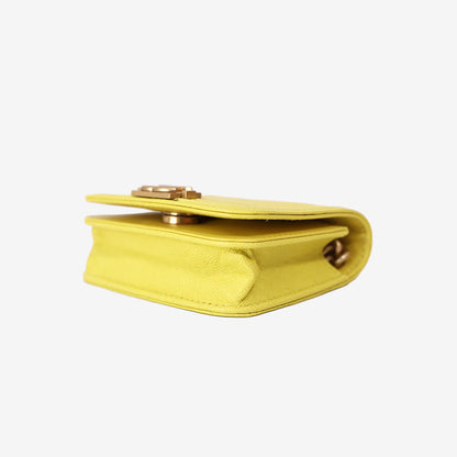 Chanel Mini Boy Belt Bag in Yellow Chevron Quilted Caviar Leather with Gold Hardware (Contact to Enquiry)