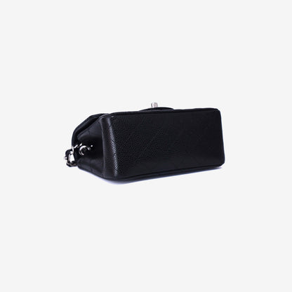 Chanel Classic Flap Mini Square in Black Grained Calfskin with Silver Hardware (Contact to Enquire)