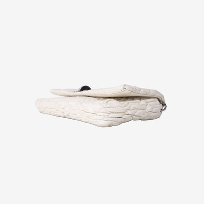 Miu Miu Crystal Leather Bag in White Nappa Leather with Silver Hardware
