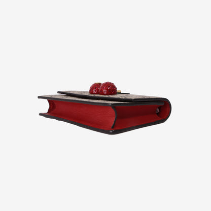 Gucci GG Supreme Cherry Wallet on Chain Bag in Monogram Canvas
