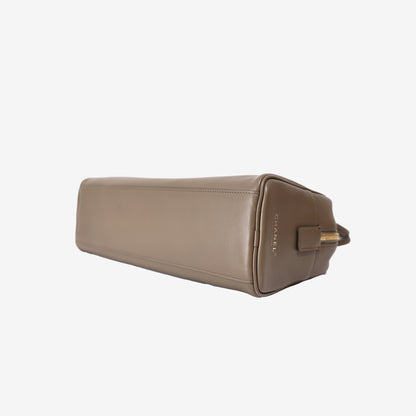 Chanel Large Bowling Bag in Dark Khaki Calfskin Leather with Gold Hardware (Contact to Enquire)
