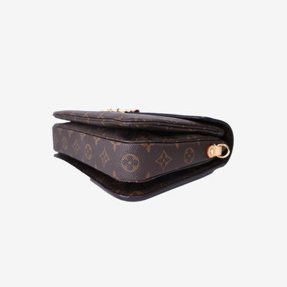 Louis Vuitton Pochette Métis Handbag in Brown Monogram Canvas with Gold Hardware