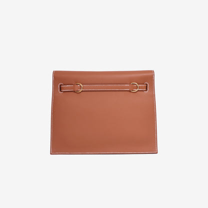 Hermès Kelly Danse in Gold Evercolor Leather with Gold Hardware back view