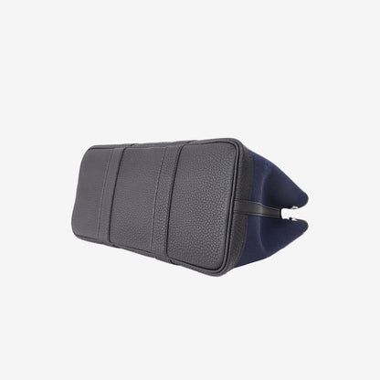 Hermès Garden Party 30 in Navy Blue Toile Canvas with Palladium Hardware
