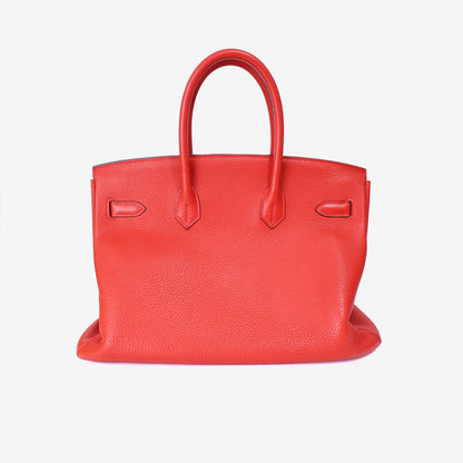 Hermès Birkin 35 in Red Epsom Leather with Palladium Hardware back view