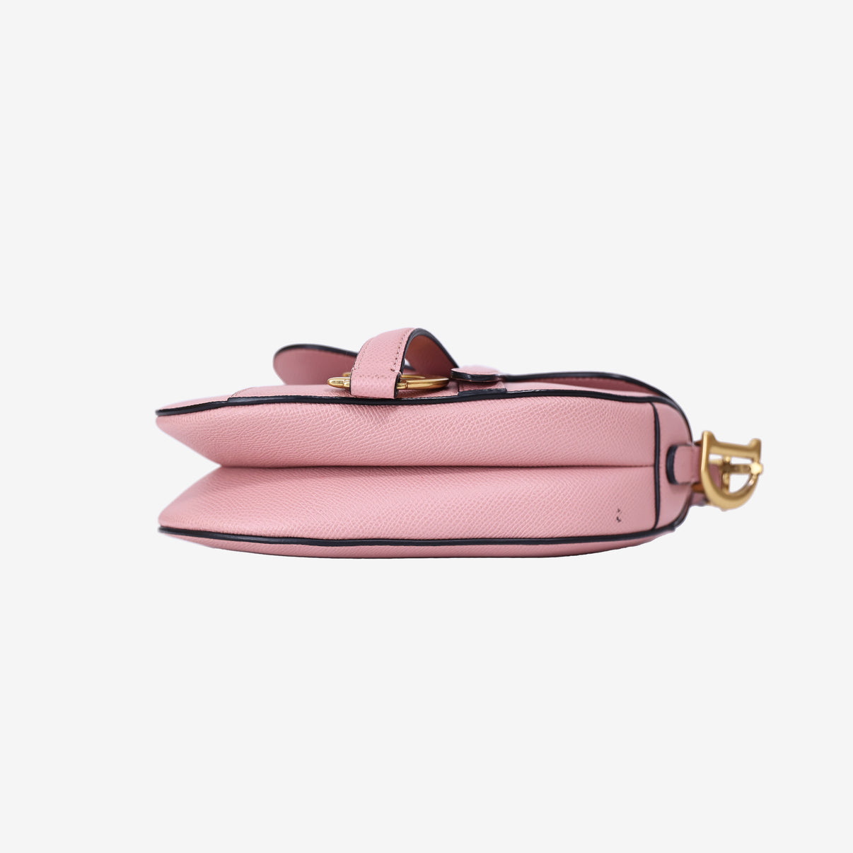 Dior Saddle Mini in Pink Calfskin Leather with Gold Hardware bottom view