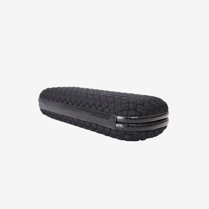 Bottega Veneta Woven Silk Stretch Knot Clutch in Black