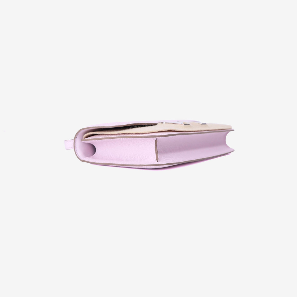 Hermès Constance Elan in Mauve Pale Epsom Leather with Palladium Hardware bottom side view