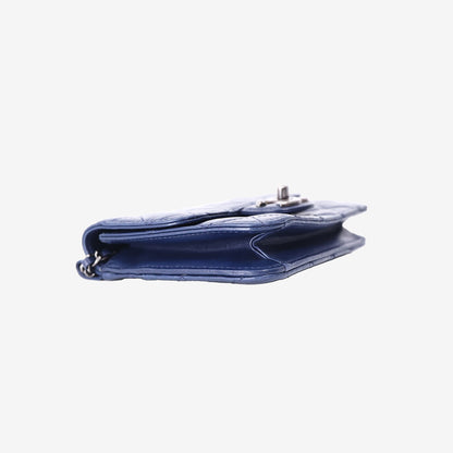 Chanel Crossing Times Flap Bag in Navy Lambskin Leather with Gold Hardware