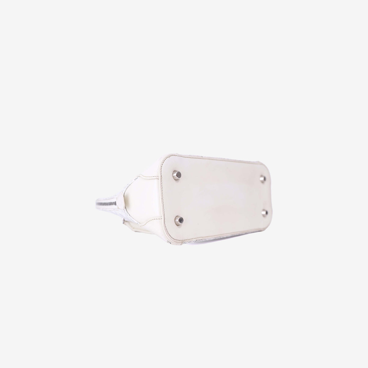 Goyard Mini Vendôme Handbag in White Goyardine Canvas bottom side view