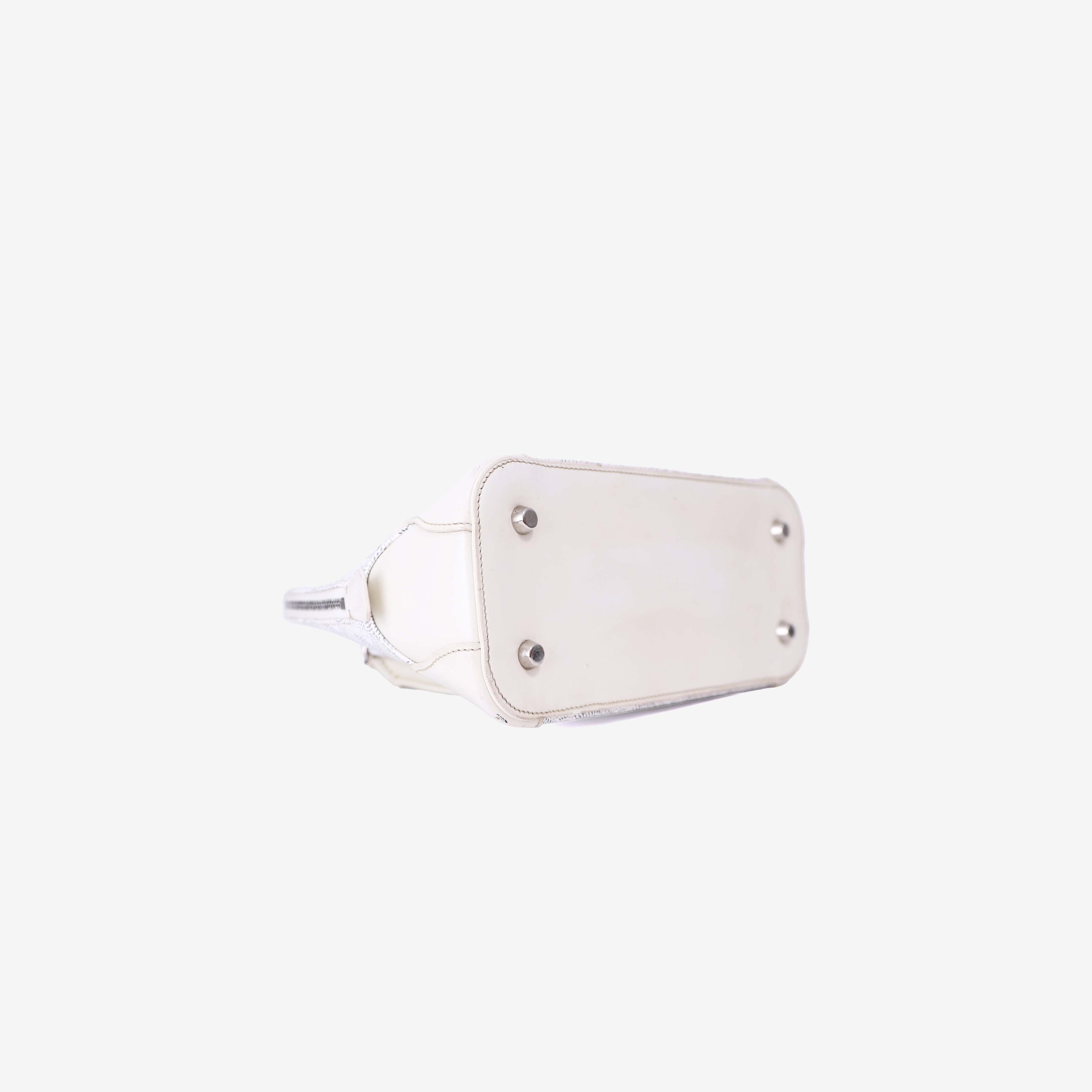 Goyard Mini Vendôme Handbag in White Goyardine Canvas bottom side view