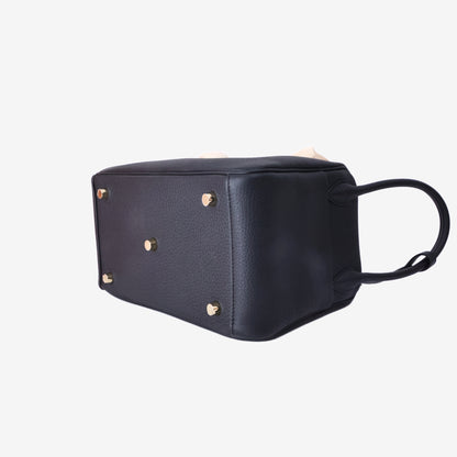 Hermès Lindy 26 in Black Clemence Leather with Gold-Plated Hardware