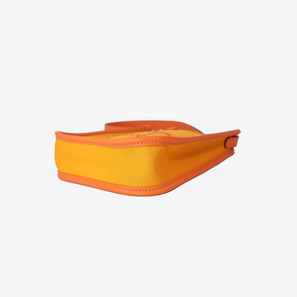 Hermès Neo Evelyne TPM in Feu/Jaune d'Or Officier Canvas/Swift Leather with Palladium Hardware