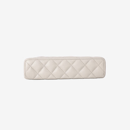 Chanel LP Vanity Case in Light Grey Caviar Leather with Light Gold Hardware