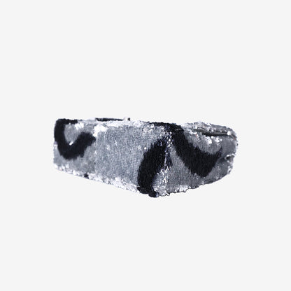 Chanel Flap Bag in Silver/Black Quilted Gradient Sequins with Ruthenium Hardware
