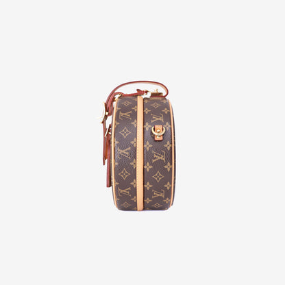 Louis Vuitton Petite Boîte Chapeau in Brown Monogram Canvas with Gold Hardware side view