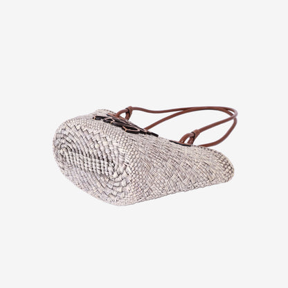 Loewe Anagram Mini Basket Bag in Natural/Tan Handwoven Iraca Palm with Calfskin Leather
