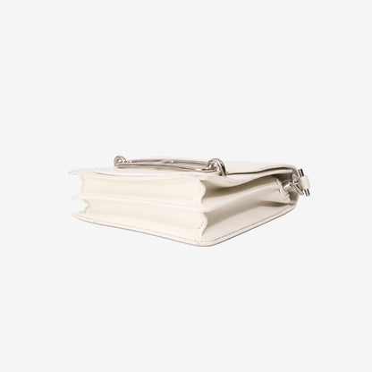 Hermès Roulis Mini Bag in White Evercolor Leather with Palladium Hardware