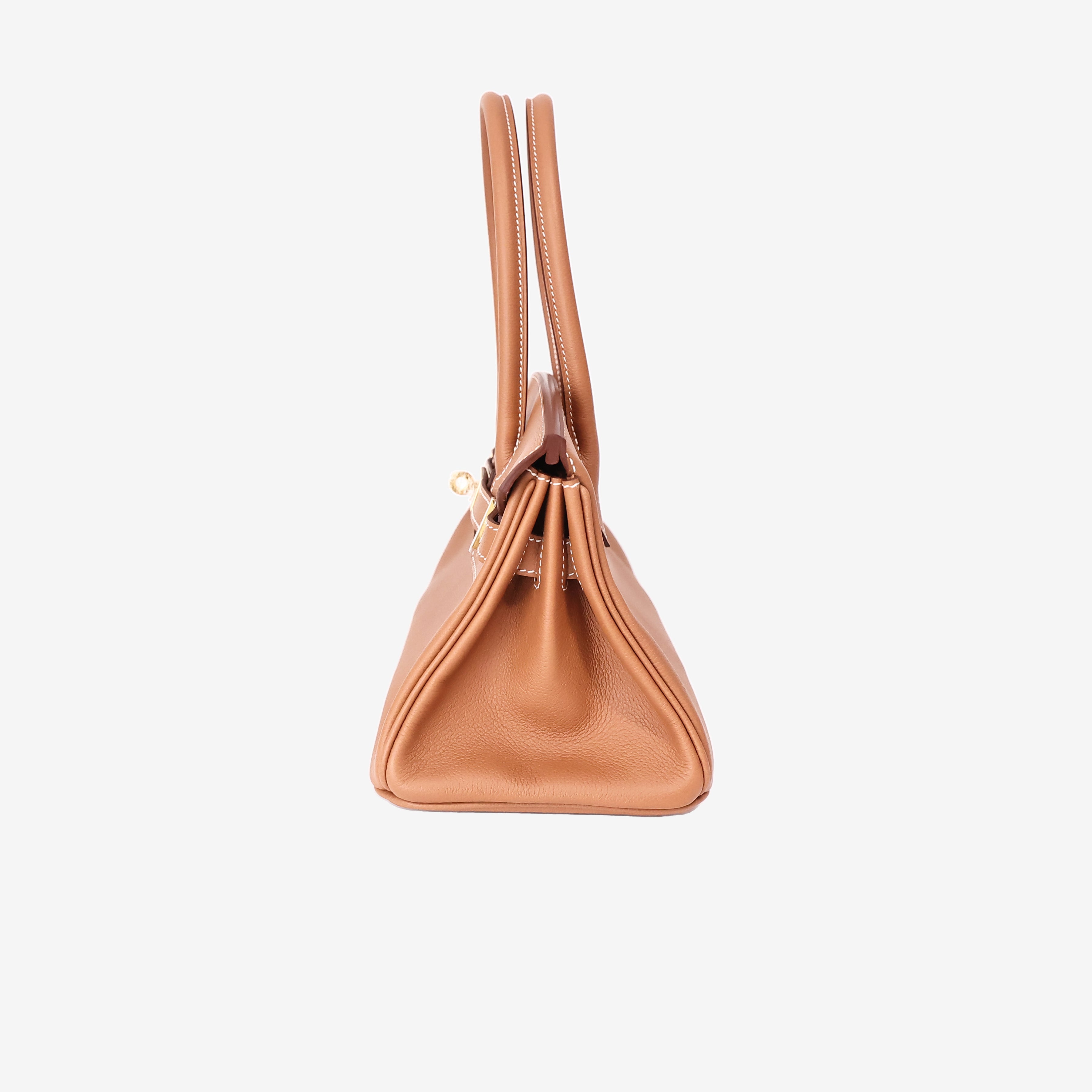 Hermès Birkin Shoulder 29 in Gold Evercolor Leather with Gold Hardware side view