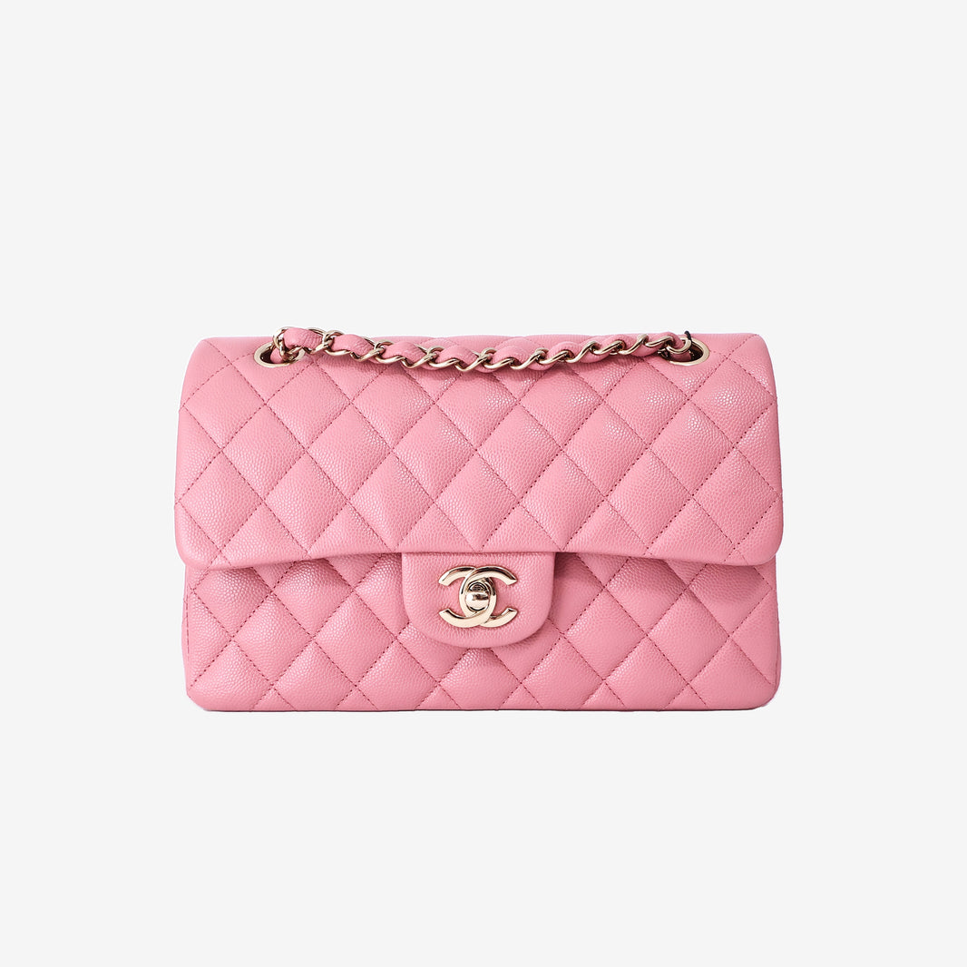 Chanel Classic Small Flap Bag in Pink Caviar Leather with Gold Hardware